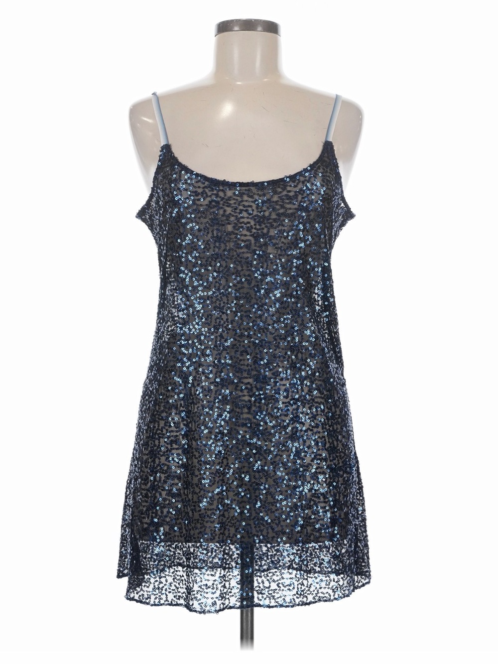 Intimately Free People Blue Sequin Mini Slip Dress Size M